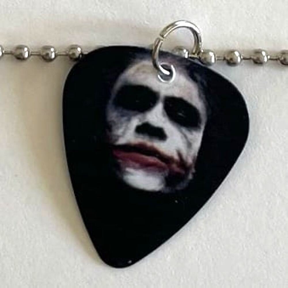Heath Ledger as The Joker Guitar Pick Necklace